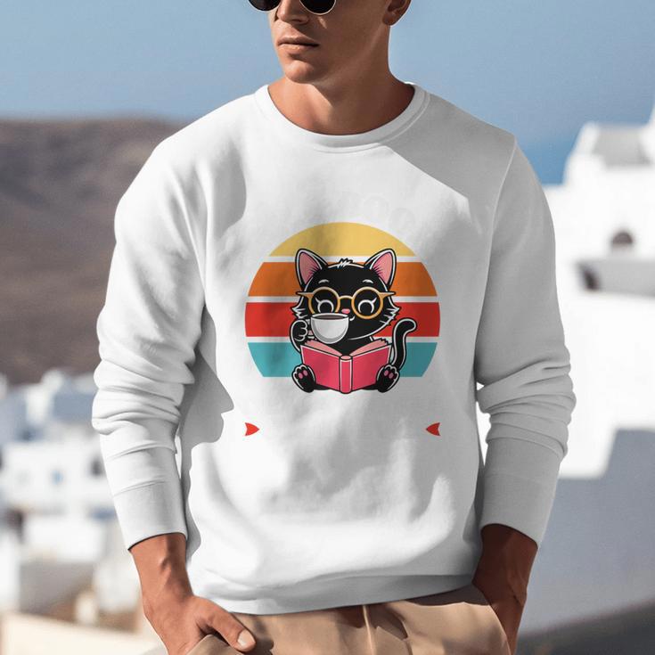 Read Books Drink Coffee Fight Evil Cat Premium Unisex Sweatshirt