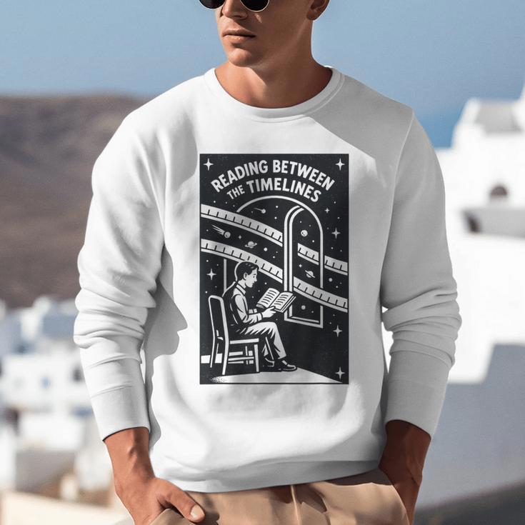 Reading Between The Timelines Time Travel Books Unisex Sweatshirt