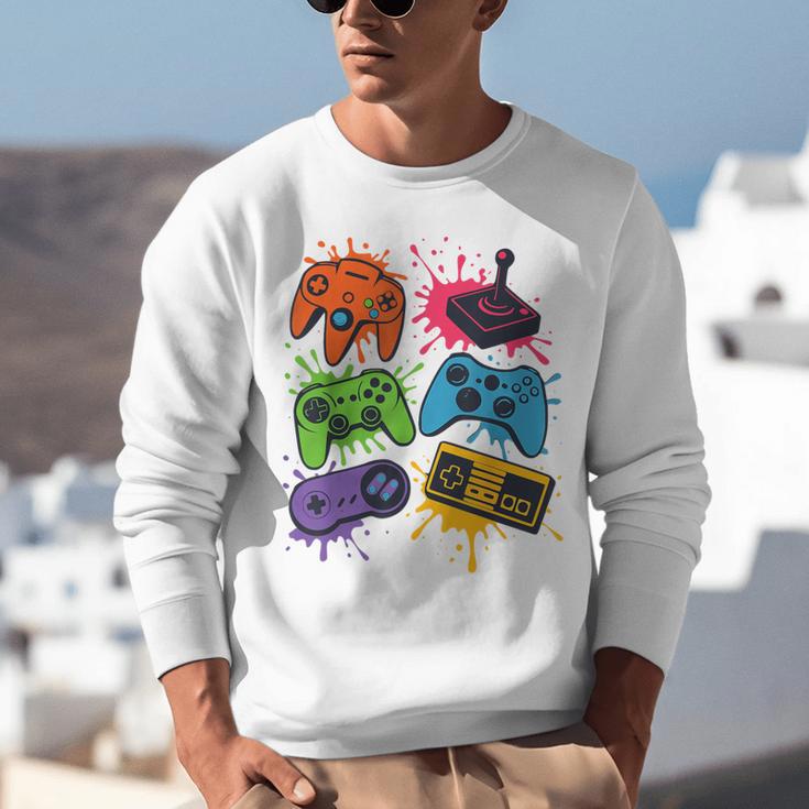 Retro Gamer Controller 80s 90s Video Game Arcade Nostalgia Unisex Sweatshirt