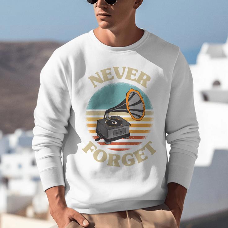 Retro Grammophone Never Forget Nostalgia Vintage Unisex Sweatshirt Retro Grammophone Never Forget Nostalgia Vintage Unisex Sweatshirt