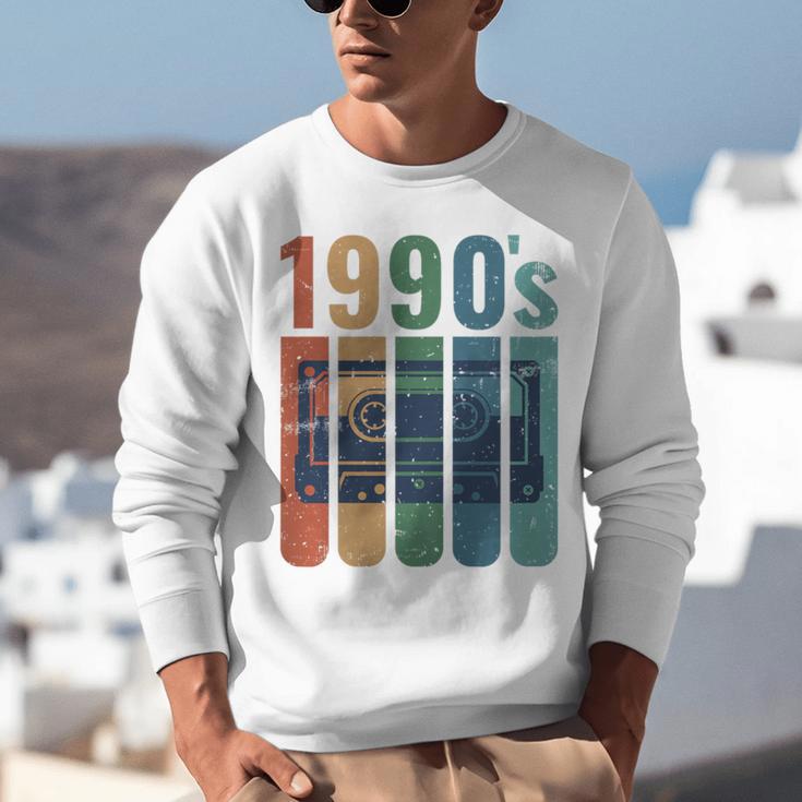 Retro Nineties Style Audio Tape Nostalgia Year 1990 Premium Tri-Blend Unisex Sweatshirt