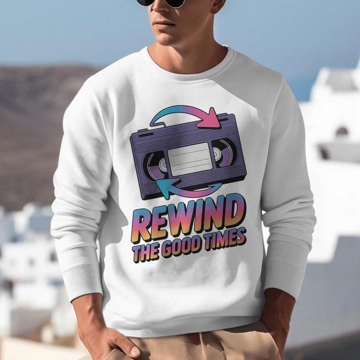 Rewind Good Times Retro VHS Tape Nostalgia 80s 90s Premium Tri-Blend Unisex Sweatshirt Rewind Good Times Retro VHS Tape Nostalgia 80s 90s Premium Tri-Blend Unisex Sweatshirt