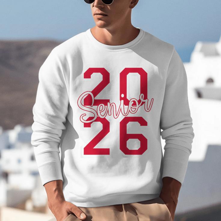 Senior 2026 Graduation Varsity Red Letters On The Back Unisex Sweatshirt
