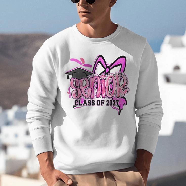 Senior 2027 Class Of 2027 Coquette Girl Pink Graduation 2027 Unisex Sweatshirt