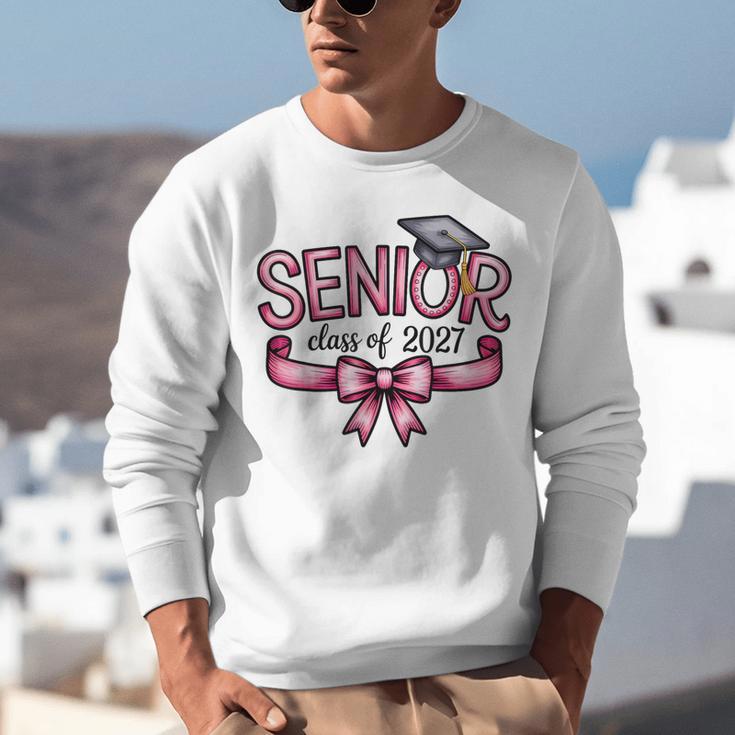 Senior Class Of 2027 Coquette Pink Bow Graduation 2027 Women Unisex Sweatshirt