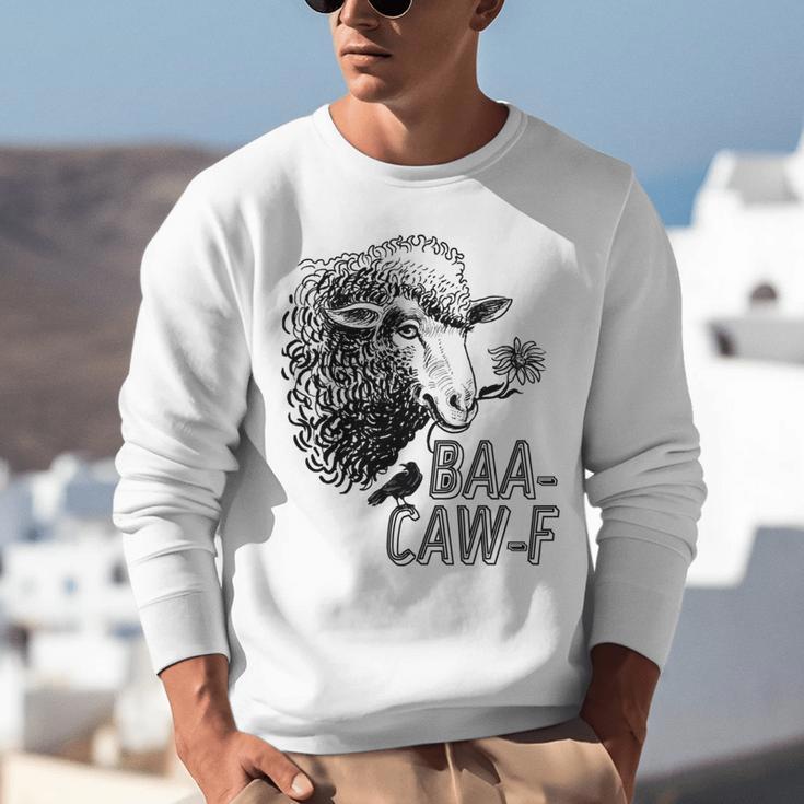 Sheep Baa Crow Caw Back Off Pun Tee For Introverts & Teens Unisex Sweatshirt Sheep Baa Crow Caw Back Off Pun Tee For Introverts & Teens Unisex Sweatshirt