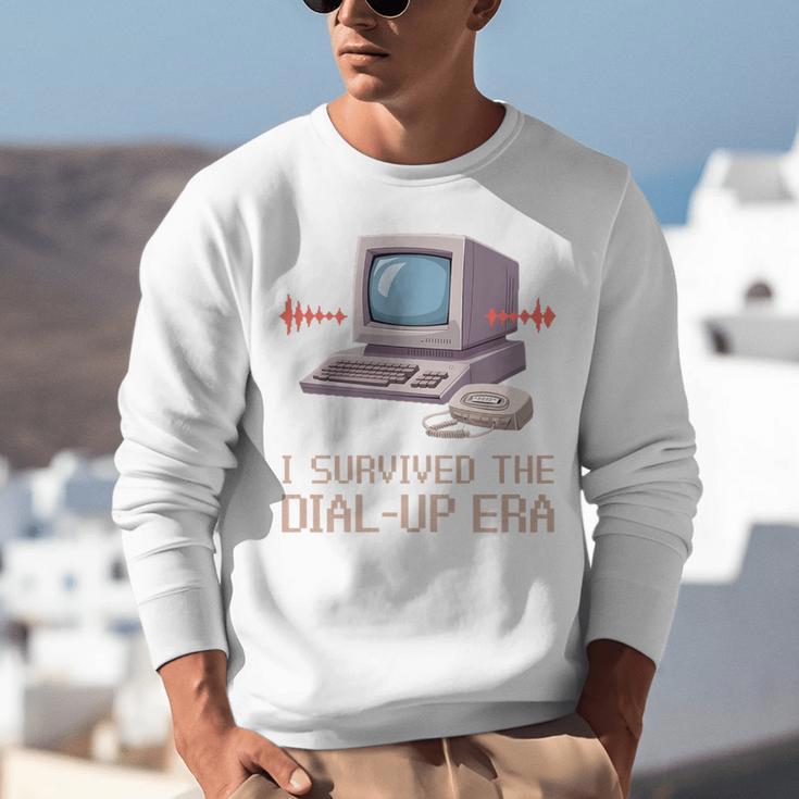 I Survived The Dial-Up Era Retro 90s Nostalgia Premium Tri-Blend Unisex Sweatshirt I Survived The Dial-Up Era Retro 90s Nostalgia Premium Tri-Blend Unisex Sweatshirt