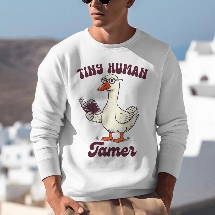 Teacher Silly Goose Reading Book Teaching Tiny Human Tamer Unisex Sweatshirt Teacher Silly Goose Reading Book Teaching Tiny Human Tamer Unisex Sweatshirt