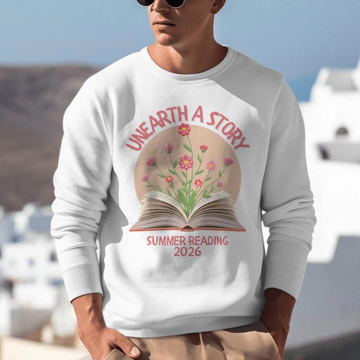 Unearth a Story 2026 Summer Reading Program Flowers Book Premium Tri-Blend Unisex Sweatshirt Unearth a Story 2026 Summer Reading Program Flowers Book Premium Tri-Blend Unisex Sweatshirt