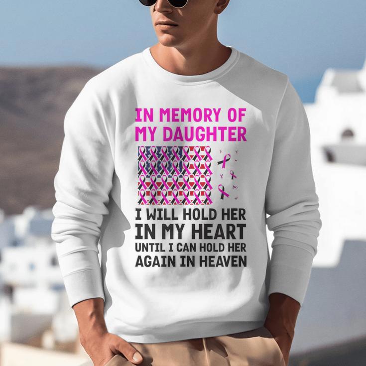 USA Flag With Pink And Black Ribbon In Memory Of My Daughter For Women Men Unisex Sweatshirt USA Flag With Pink And Black Ribbon In Memory Of My Daughter For Women Men Unisex Sweatshirt