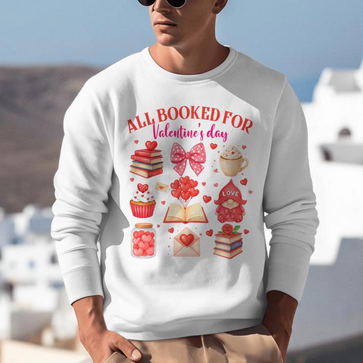 Valentines Reading Book Lover All Booked For Valentine's Day Unisex Sweatshirt Valentines Reading Book Lover All Booked For Valentine's Day Unisex Sweatshirt