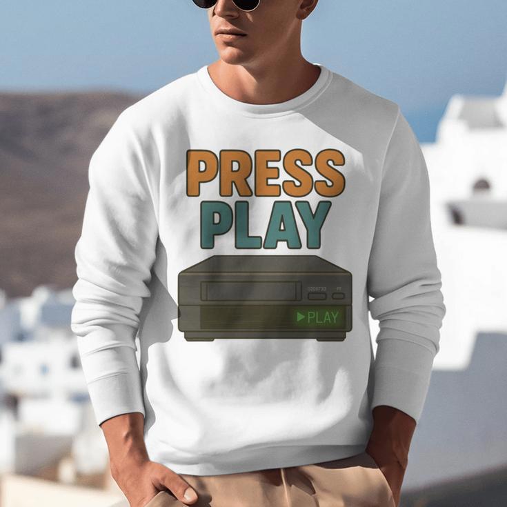 VHS Cassette Retro Analog Nostalgia Theme Unisex Sweatshirt