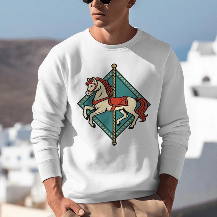 Vintage Carousel Horse Merry Go Round Nostalgia Art Premium Unisex Sweatshirt
