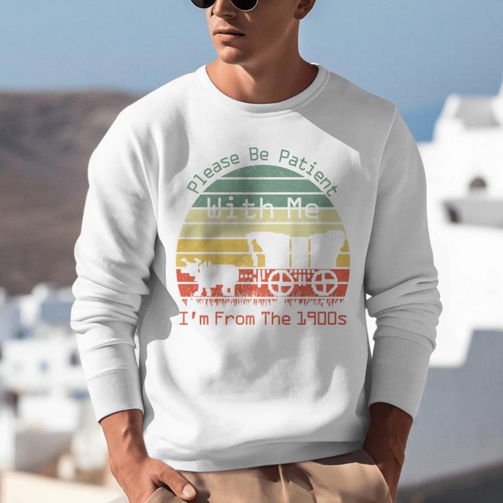 Vintage Sunset Please Be Patient With Me I'm From The 1900s Premium Unisex Sweatshirt