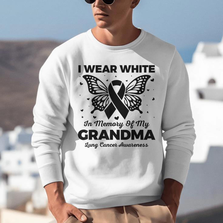 I Wear In Memory Of My Grandma Butterfly Lung Cancer Unisex Sweatshirt