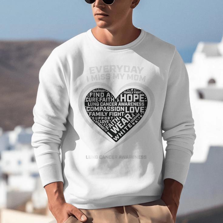 Wear In Memory Of I Miss My Mom Lung Cancer Awareness Premium Unisex Sweatshirt