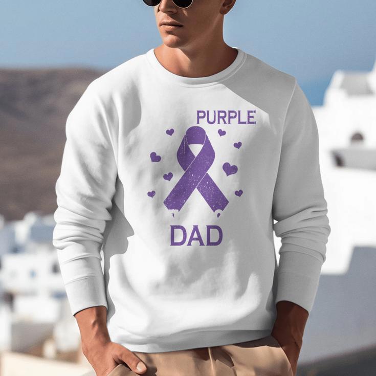 I Wear Purple In Memory Of Dad Pancreatic Cancer Awareness Unisex Sweatshirt I Wear Purple In Memory Of Dad Pancreatic Cancer Awareness Unisex Sweatshirt