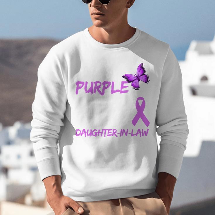 I Wear Purple In Memory Of My Daughter-In-Law Overdose Unisex Sweatshirt