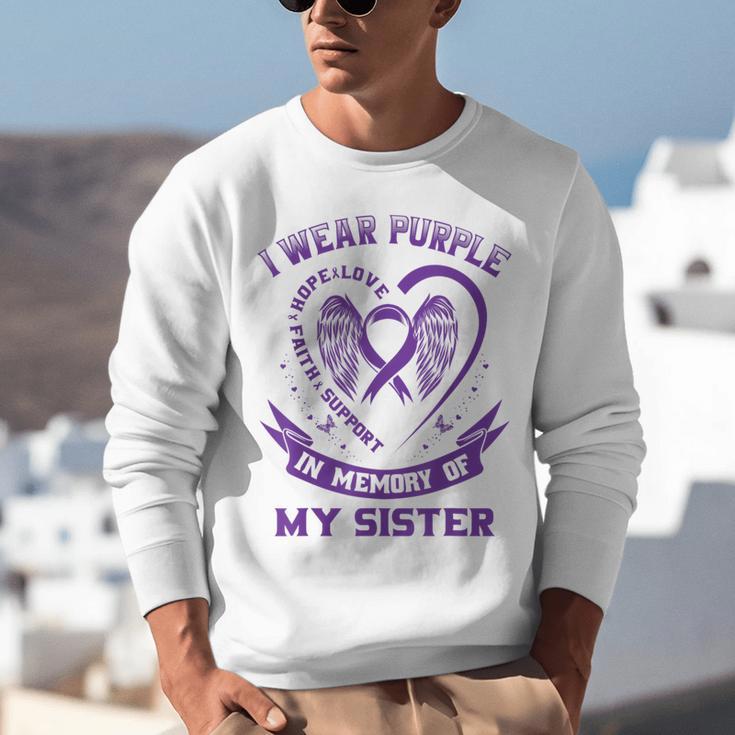 I Wear Purple In Memory Of My Sister Alzheimers Awareness Unisex Sweatshirt
