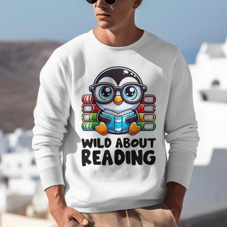 Wild About Reading Book Lover Penguin Unisex Sweatshirt