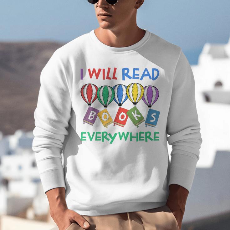 I Will Read Books Everywhere Across America Child Readers Unisex Sweatshirt