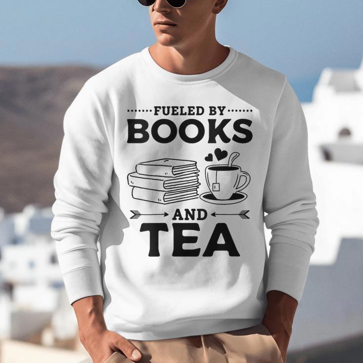 Women's Fueled By Books And Tea Book Lover Bookworm Reading Books Unisex Sweatshirt