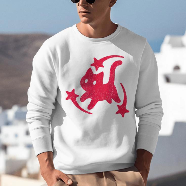 Yk2 Grunge Scary Cat With Shooting Stars 90s Nostalgia Unisex Sweatshirt Yk2 Grunge Scary Cat With Shooting Stars 90s Nostalgia Unisex Sweatshirt