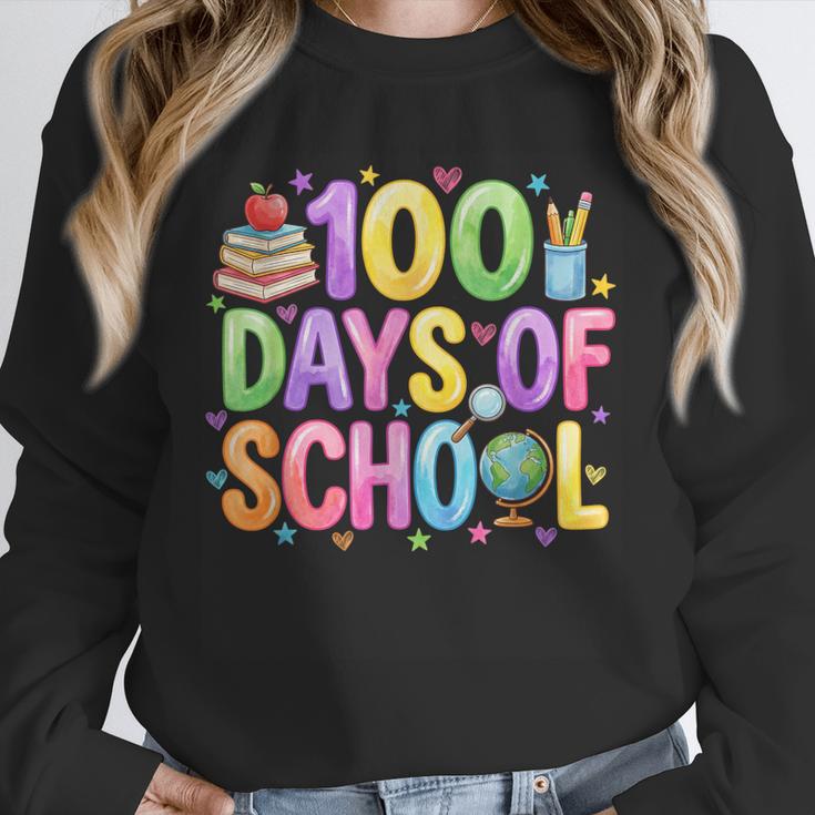 100 Days Of School Book Pencil Teachers Girls Kids 100th Day Unisex Sweatshirt