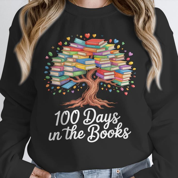 100th Day Of School Books Tree Reading Unisex Sweatshirt
