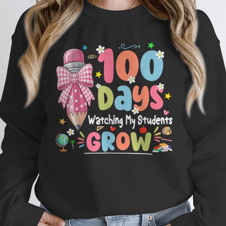 100th Day Of School Teacher Women Floral Books Unisex Sweatshirt