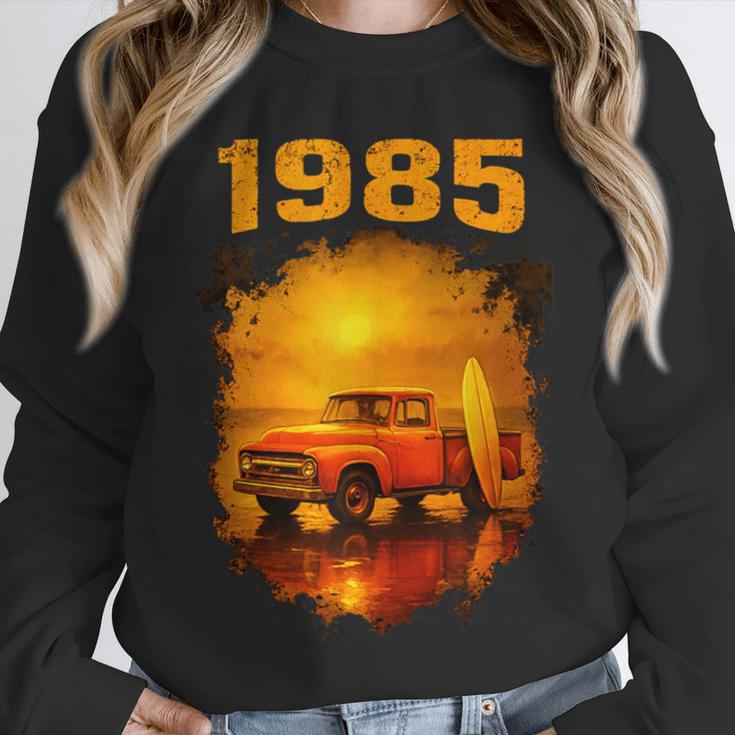 1985 Vintage Sunset Surf Truck Retro Beach Nostalgia Unisex Sweatshirt
