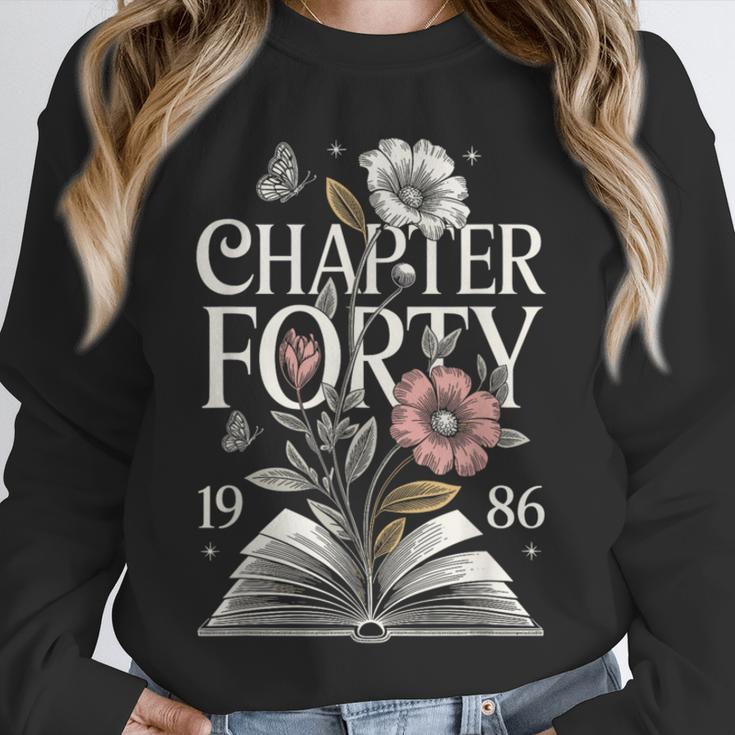 1986 Chapter Forty 40th Birthday Wildflower Book 40 Year Old Unisex Sweatshirt