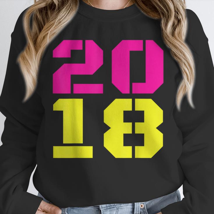 2018 Big Neon Numbers For The New Year Or Graduation Unisex Sweatshirt