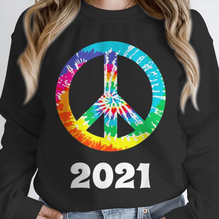 2021 Graduation Class Year Tie Dye Peace Sign Graduate Shirt Unisex Sweatshirt