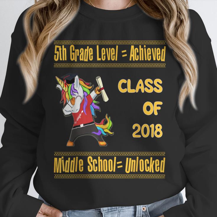 5th Grade Graduation Shirt Dabbing Unicorn Boys Class 2018 Unisex Sweatshirt