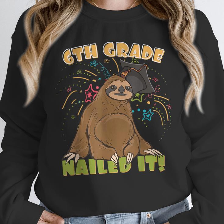 6th Grade Graduation Sloth Nailed It Class Of 2025 Unisex Sweatshirt