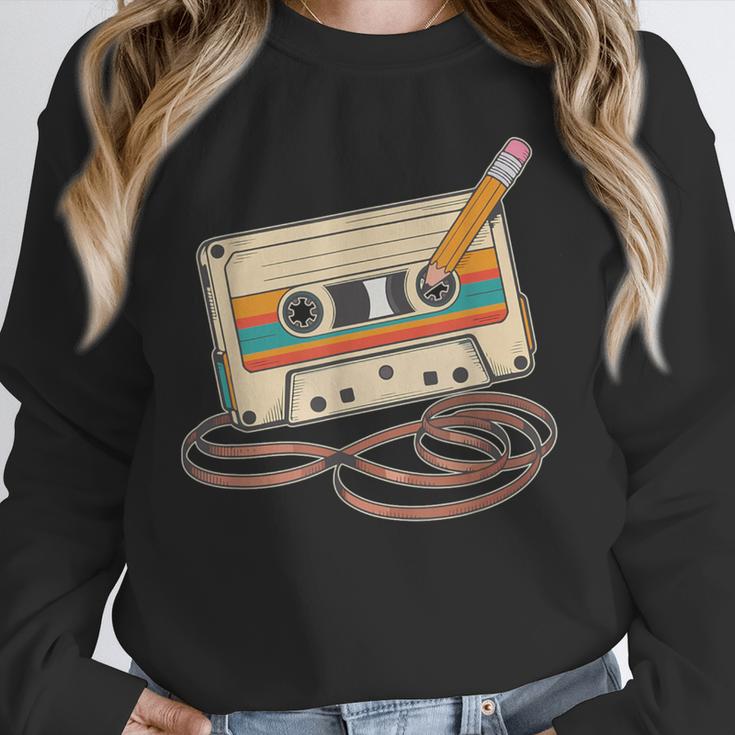 80s 90s Retro Party Costume Nostalgia Cassette Tape Pencil Unisex Sweatshirt 80s 90s Retro Party Costume Nostalgia Cassette Tape Pencil Unisex Sweatshirt