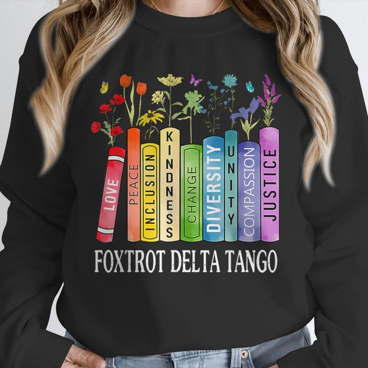8647 Foxtrots Tangos Deltas Book Flower Resist Book Lovers Unisex Sweatshirt