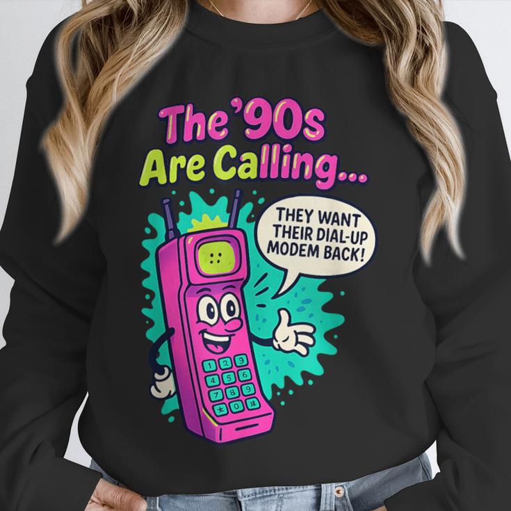 The 90s Are Calling Retro 90s Kid Nostalgia Gag Meme Unisex Sweatshirt