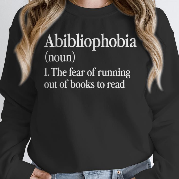 Abibliophobia Definition Reading Book Worm Reader Unisex Sweatshirt