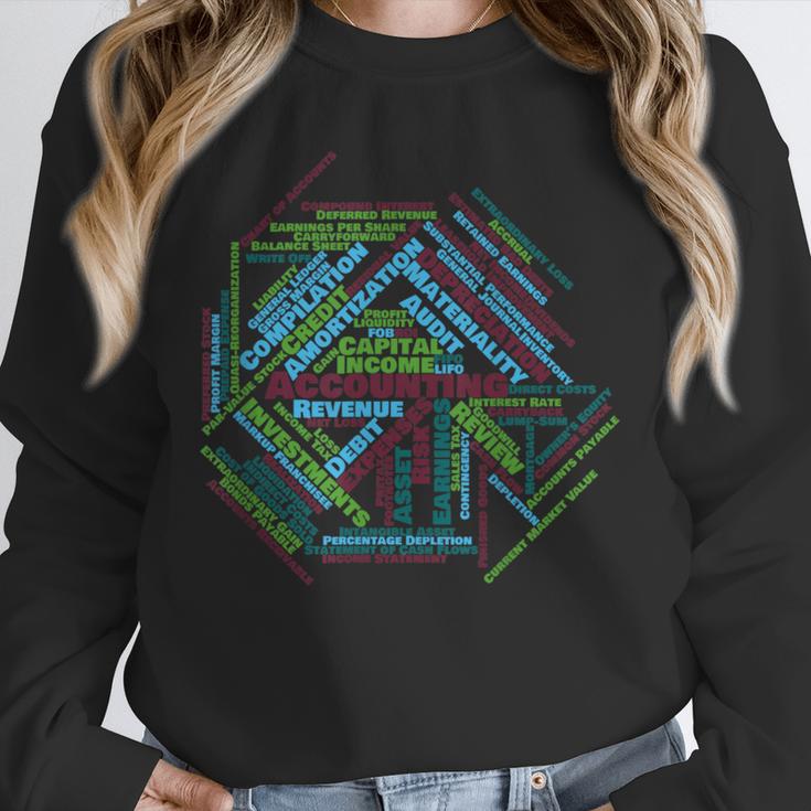Accounting Major Shirt Graduation College CPA Word Cloud Unisex Sweatshirt