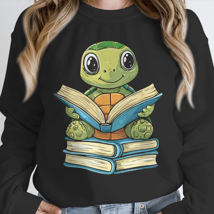 Adorable Turtle Reading Books Unisex Sweatshirt