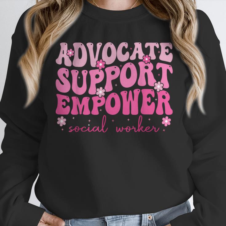 Advocate Support Empower Groovy Social Worker Graduation MSW Unisex Sweatshirt