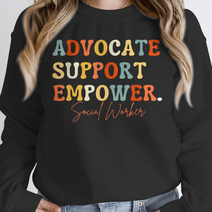Advocate Support Empower Groovy Social Worker Graduation Unisex Sweatshirt