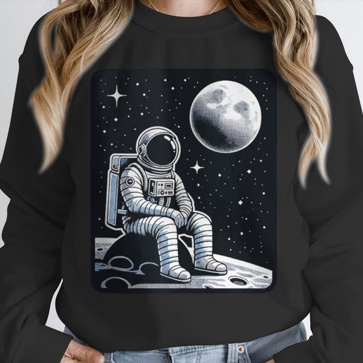 Aesthetic Spaceman Astronaut On The Moon Space Introvert Unisex Sweatshirt Aesthetic Spaceman Astronaut On The Moon Space Introvert Unisex Sweatshirt