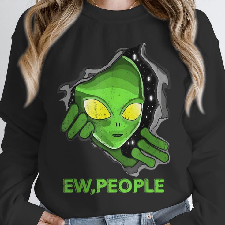 Alien Face Ew People UFO Introvert Meme Men Women Kids Unisex Sweatshirt Alien Face Ew People UFO Introvert Meme Men Women Kids Unisex Sweatshirt