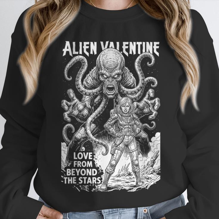 Alien Valentine Science Fiction Vintage Comic Book Unisex Sweatshirt Alien Valentine Science Fiction Vintage Comic Book Unisex Sweatshirt
