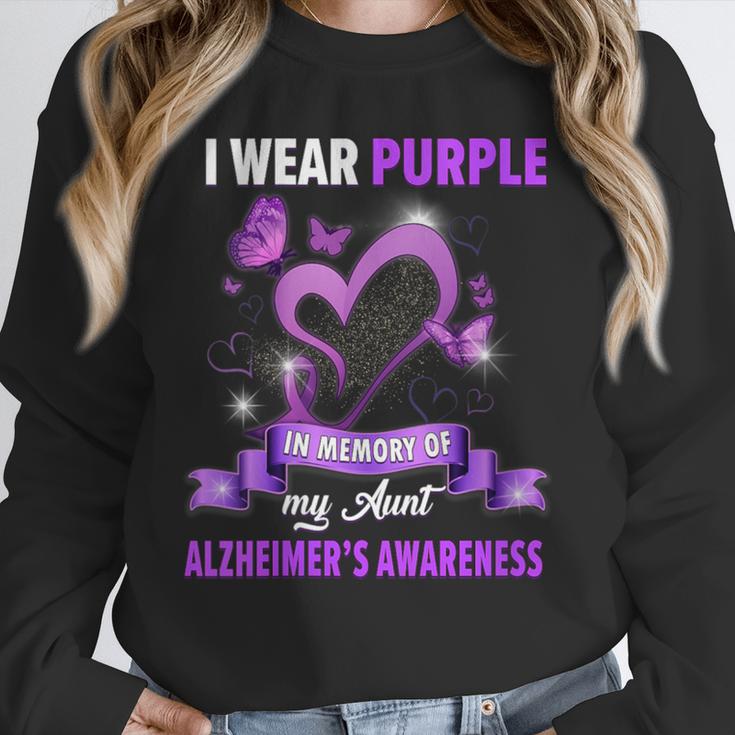 Alzheimer's Awareness I Wear Purple In Memory Of My Aunt Unisex Sweatshirt Alzheimer's Awareness I Wear Purple In Memory Of My Aunt Unisex Sweatshirt