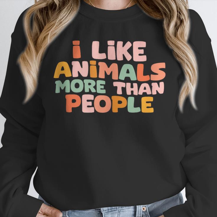 I Like Animals More Than People Sarcastic Introvert Unisex Sweatshirt I Like Animals More Than People Sarcastic Introvert Unisex Sweatshirt