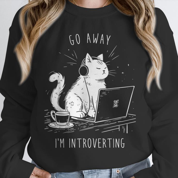 Antisocial Introvert Cat With Coffee On Computer Emo Goth For Men Women Unisex Sweatshirt Antisocial Introvert Cat With Coffee On Computer Emo Goth For Men Women Unisex Sweatshirt